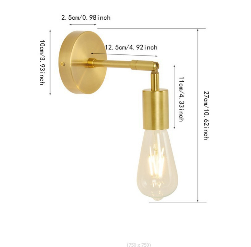 Настенна лампа от желязо с абажур и корпус от желязо, светлинен източник: накалена лампа, напрежение ≤36V