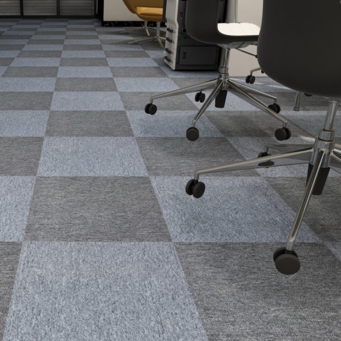 Офисен килим PVC, квадратен подов мат, машинно тъкана, полипропиленови влакна 51–60% съдържание