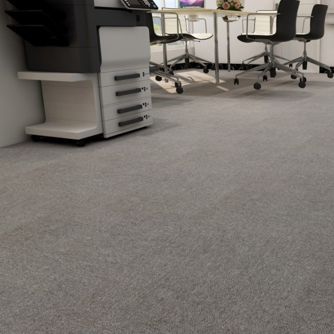 Офисен килим PVC, квадратен подов мат, машинно тъкана, полипропиленови влакна 51–60% съдържание