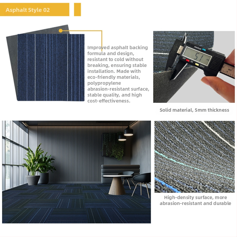 Kontori vaip PVC, ruuduline põrandamatt, masinane kudumine, polüpropüleeni kiud 51–60%