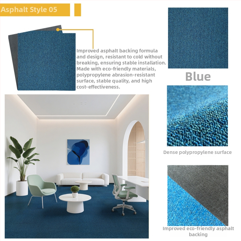 Kontori vaip PVC, ruuduline põrandamatt, masinane kudumine, polüpropüleeni kiud 51–60%