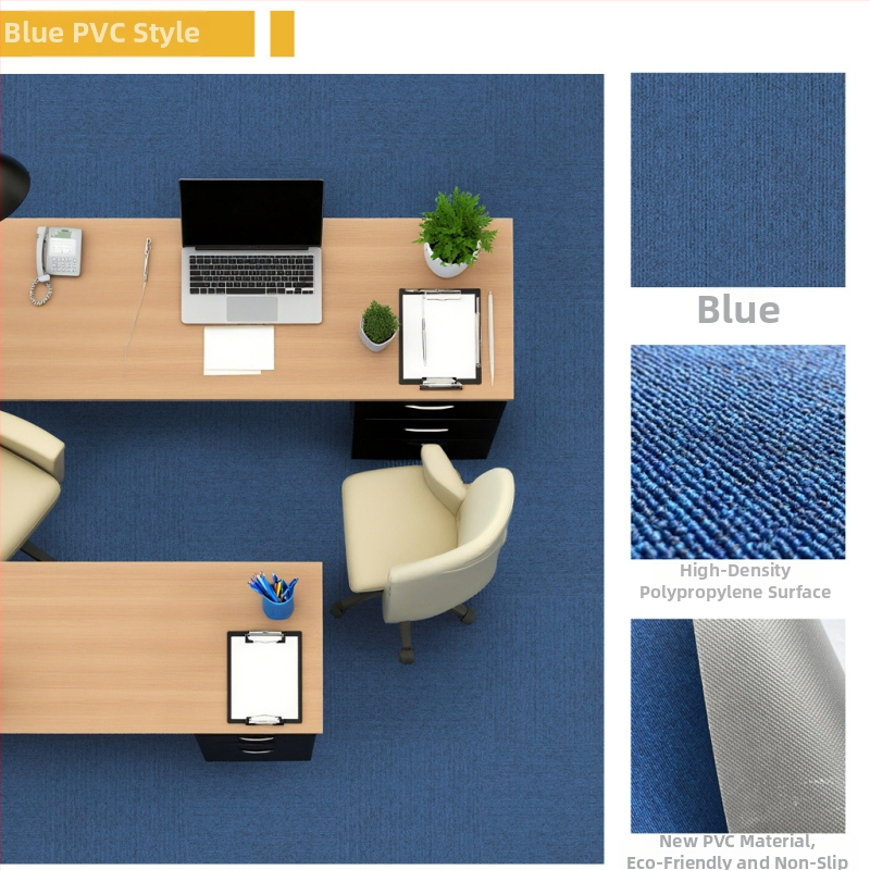 Kontori vaip PVC, ruuduline põrandamatt, masinane kudumine, polüpropüleeni kiud 51–60%