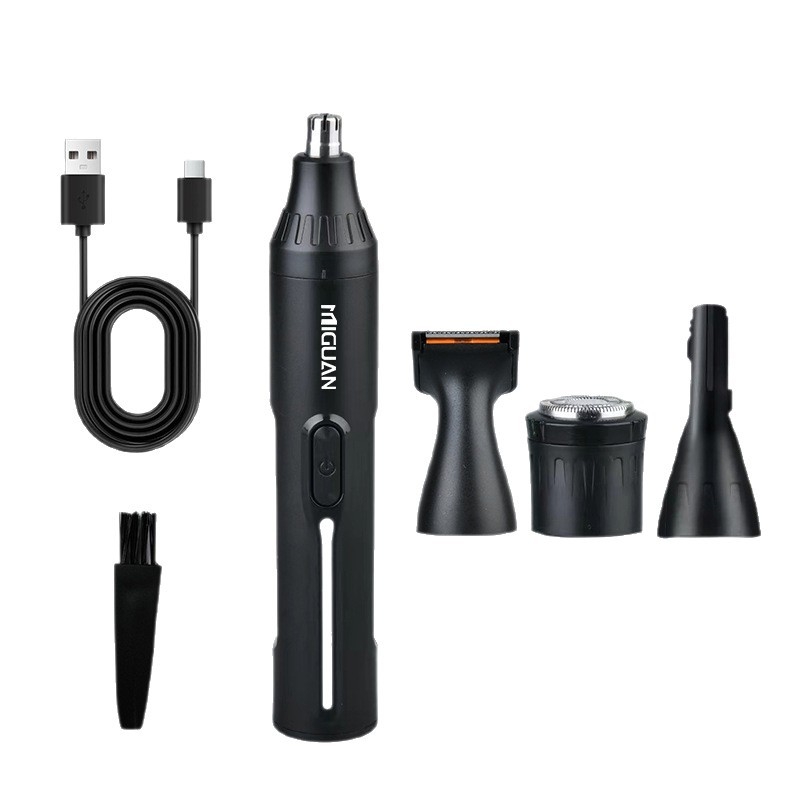 Мъжки електрически тример за носни косми, USB захранване, ABS корпус, вградена батерия 300–500 mAh, автономия над 7 дни, без миене