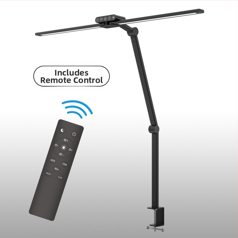 LED laua lamp pikkade varraste ja klipsiga, alumiiniumist vars, puutetundlik lüliti, CRI ≥90, plastist varju, pistikupõhine toide