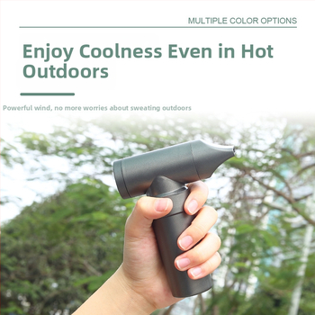 Käsikäeshoid kõrge kiirusega ventilaator telkimiseks, harjadeta mootor, sisseehitatud aku 1000–1200 mAh, USB laadimine, 3 kiirust, müratase 36–45 dB