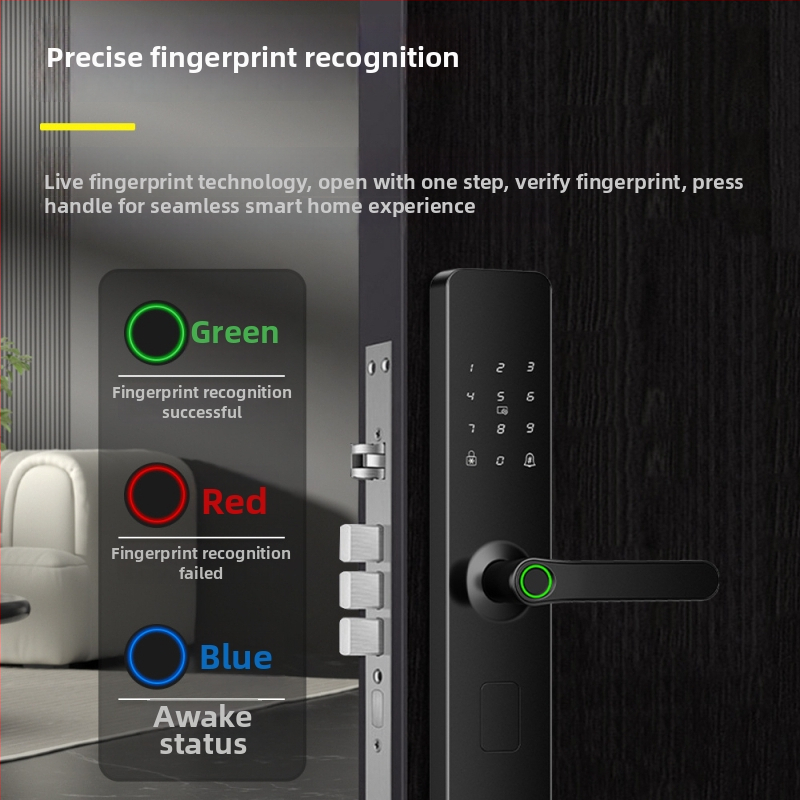 Nh3-5 Gudrs elektronisks durvju slēdzene ar pirkstu nospiedumu – 100 nospiedumu glabāšana, 3 000 000 atslēgšanas reižu, skenēšana <0,3 s, viltus atpazīšanas ātrums 0,00001