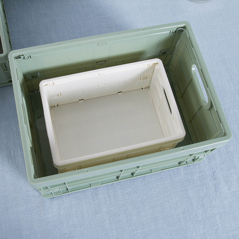 Plastikust kokkupandav ladustuskorv Xin Wan Ting, mudelid 7711/7722, mõeldud välitingimusteks, telkimiseks ja auto tagaosas korraldamiseks; sobib puuviljadele, köögiviljadele, kosmeetika- ja ehetele ning raamatutele.