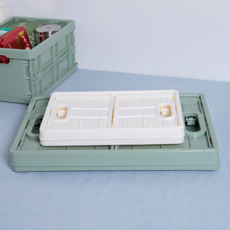 Plastikust kokkupandav ladustuskorv Xin Wan Ting, mudelid 7711/7722, mõeldud välitingimusteks, telkimiseks ja auto tagaosas korraldamiseks; sobib puuviljadele, köögiviljadele, kosmeetika- ja ehetele ning raamatutele.