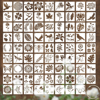 DIY шаблони за изрязване: серия цветя, животни и насекоми, калъпи за рисуване и графити; Материал: PET; Внос: Не; IP разрешение: Не