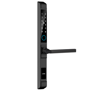 Замък за врати с пръстов отпечатък, модел QDA6, водоустойчив, за врати от алуминиева сплав, капацитет 100 отпечатъка, сканиране <0,5 s, процент фалшив прием 0,0001, диапазон -10°C до 75°C