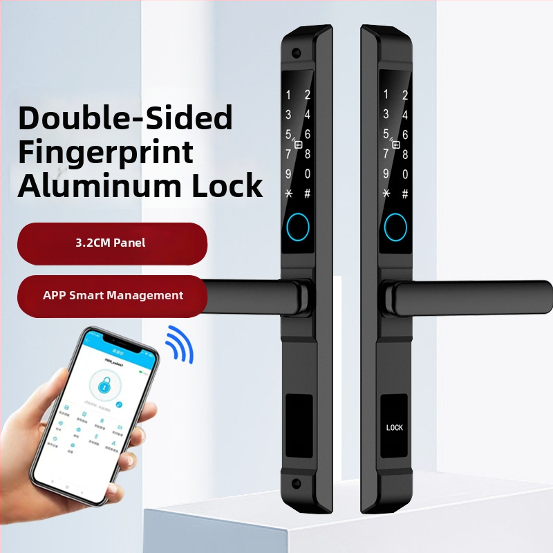 Замък за врати с пръстов отпечатък, модел QDA6, водоустойчив, за врати от алуминиева сплав, капацитет 100 отпечатъка, сканиране <0,5 s, процент фалшив прием 0,0001, диапазон -10°C до 75°C