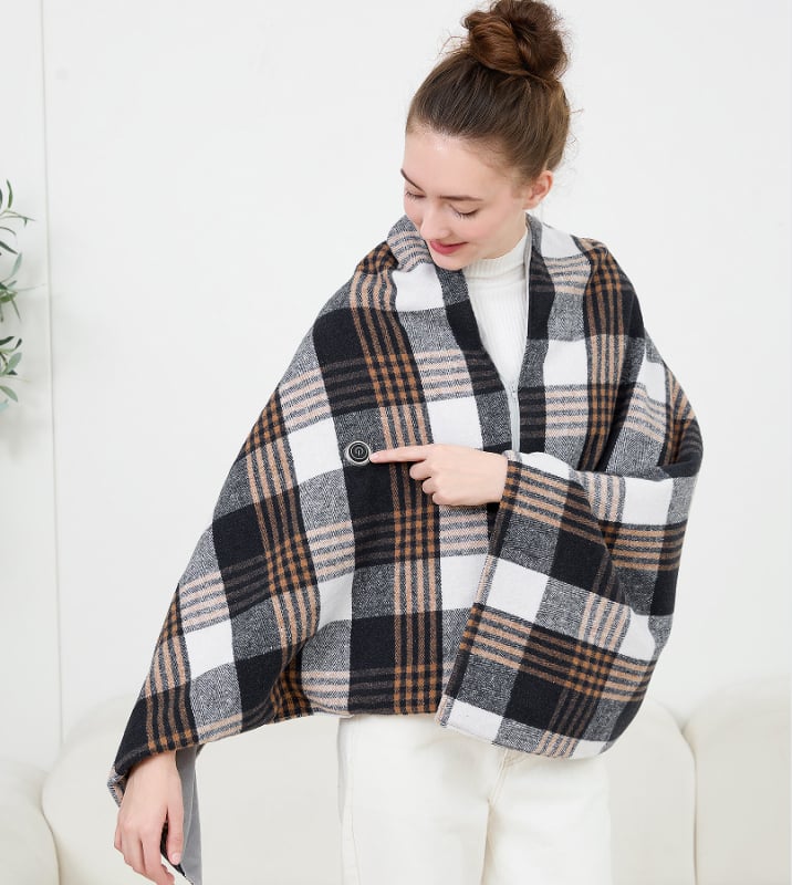 Ηλεκτρική Θερμαινόμενη Σάλι-Κουβέρτα, USB τροφοδοσία, 3 επίπεδα θέρμανσης, 10W, Πολυεστέρας, σχέδιο με πλέγμα