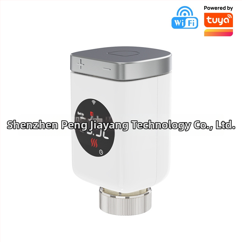 TRV801W Viedais radiatora vārsts, Wi‑Fi, LED digitālais displejs, DC 4.5V, cauruļu uzstādīšana