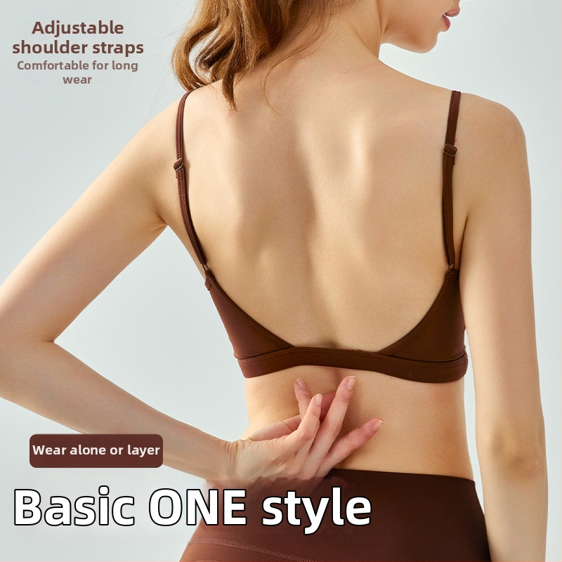 Naiste slim-fit sportlik top jooga jaoks, kaunis selja disain, fikseeritud kauss, reguleeritavad õlapaelad, vooder, 80% nailon, 20% spandeks