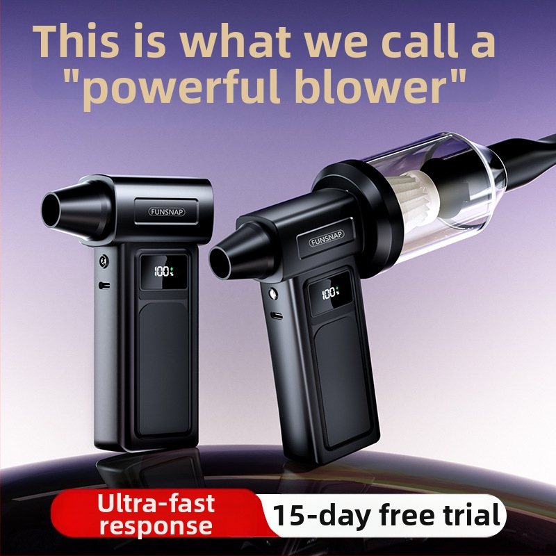 Käeshoitav ventilaator, 4 kiirust, brushless mootor, sisseehitatud aku 2000–4000 mAh, heli 36–45 dB