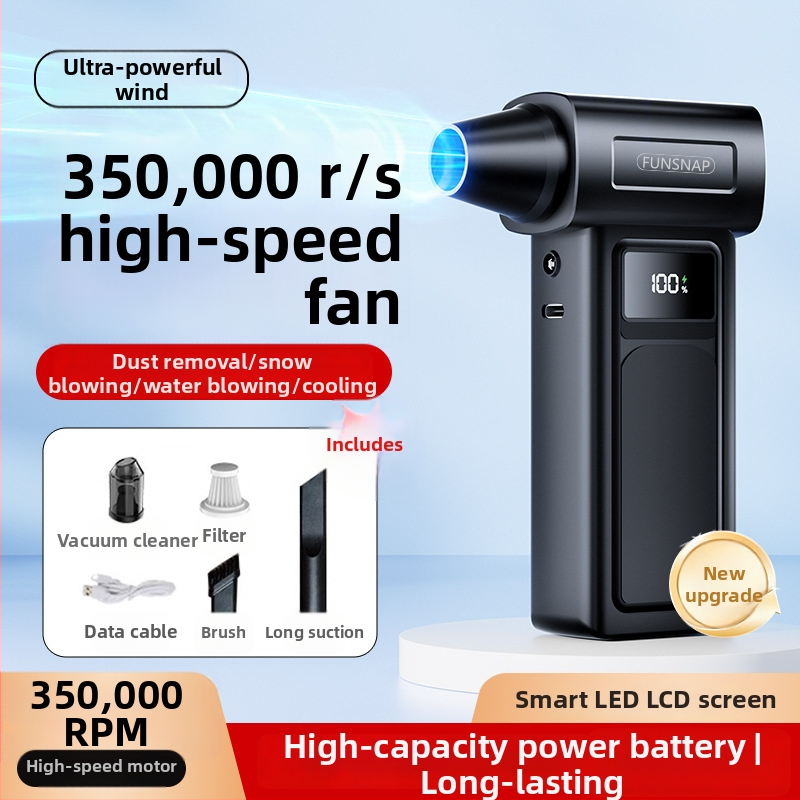 Käeshoitav ventilaator, 4 kiirust, brushless mootor, sisseehitatud aku 2000–4000 mAh, heli 36–45 dB