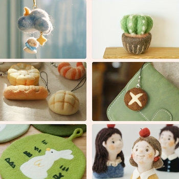 Комплект за филцване от вълна – DIY комплект с инструменти и кутия за съхранение за начинаещи, стил Минималистичен, марка Junji (Марка Junji; Стил Минималистичен; Включва кутия за съхранение; За начинаещи)