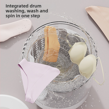 Mini veļas mašīna ar integrētu mazgāšanu un žāvēšanu, bezvadu portatīvs ierīce apģērbiem un zeķēm (Ry-002, 5V, 15W, USB uzlāde, <2 stundas)