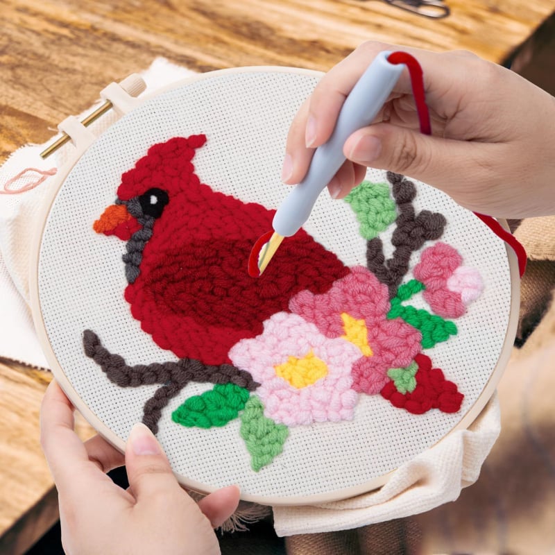 Комплект DIY за punch needle бродерия за фоторамка — марка Ninety-five, платно, модерна минималистична бродерия, вид бродерия: друга, подходящ за подарък