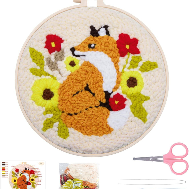 Комплект DIY за punch needle бродерия за фоторамка — марка Ninety-five, платно, модерна минималистична бродерия, вид бродерия: друга, подходящ за подарък