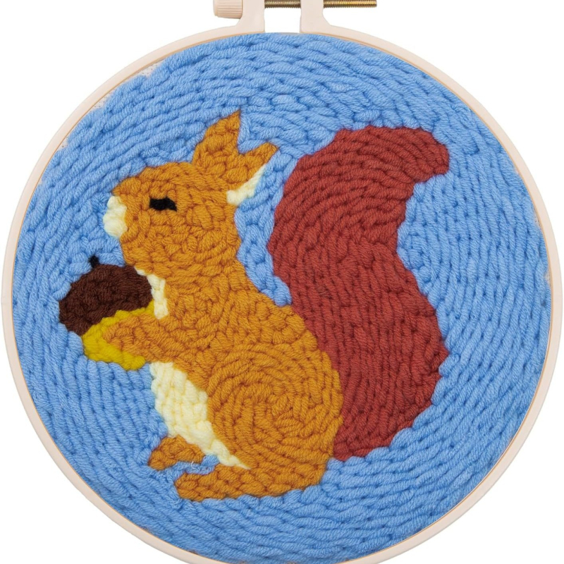 Комплект DIY за punch needle бродерия за фоторамка — марка Ninety-five, платно, модерна минималистична бродерия, вид бродерия: друга, подходящ за подарък