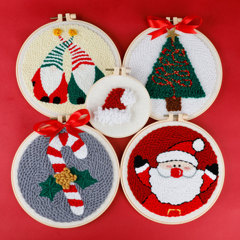 Комплект за кръстат бод върху ленено платно с анимационен мотив — Коледна серия, за хол и спалня