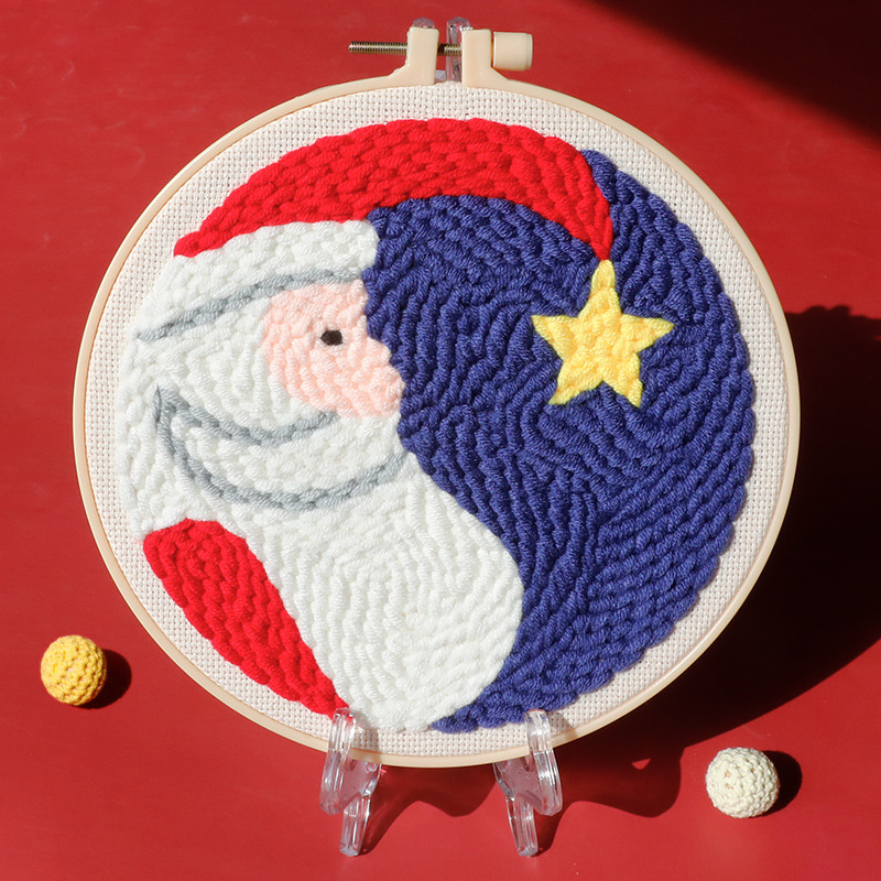 Комплект за кръстат бод върху ленено платно с анимационен мотив — Коледна серия, за хол и спалня