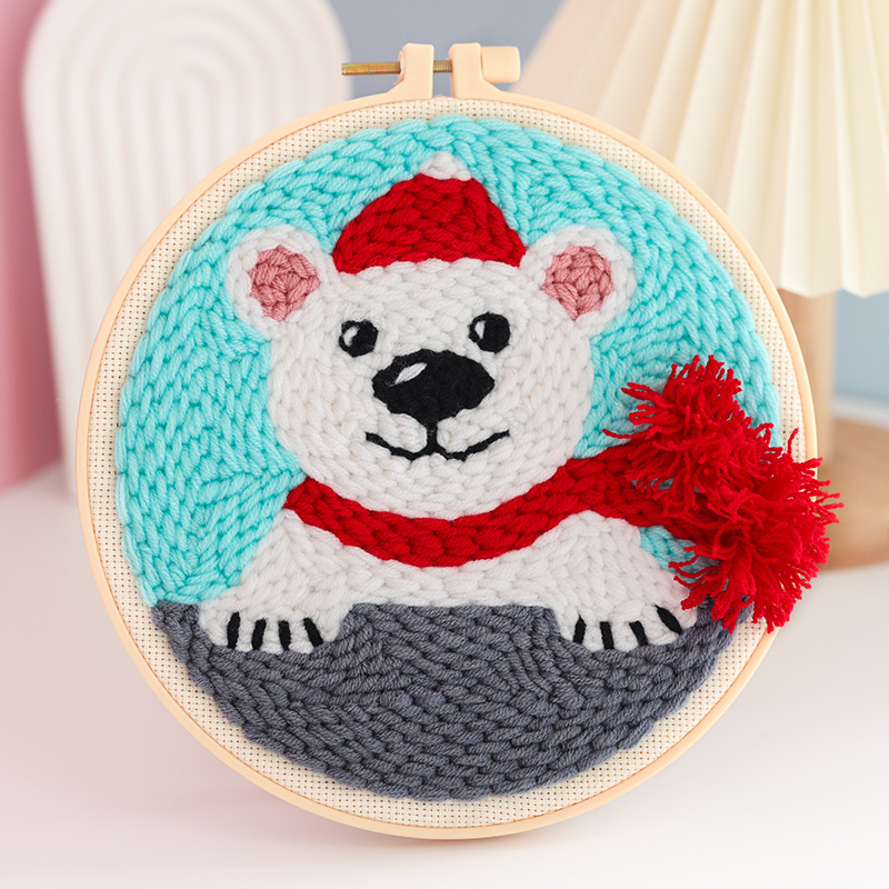 Комплект за кръстат бод върху ленено платно с анимационен мотив — Коледна серия, за хол и спалня