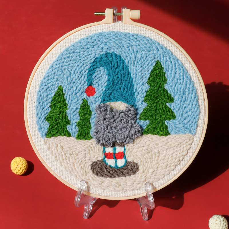 Комплект за кръстат бод върху ленено платно с анимационен мотив — Коледна серия, за хол и спалня