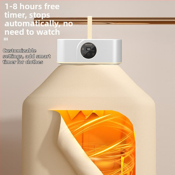 Jinzheng 021 Mehāniska drēbju žāvētājs, salokāms un pārnēsājams, USB/AC barošanas avots, 220V, 36W, Laika taimeris vairāk nekā 8 stundas