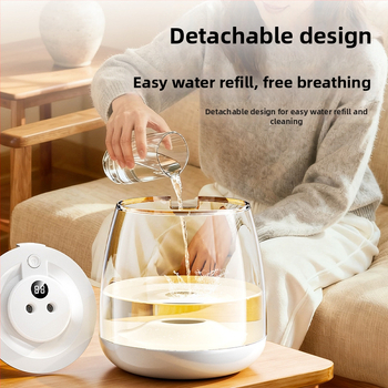 Настолен ароматерапевтичен овлажнител, ултразвуков, резервоар 2.6–4.0 л, покритие 21–30 м², 2 изхода за мъгла, таймер над 8 ч