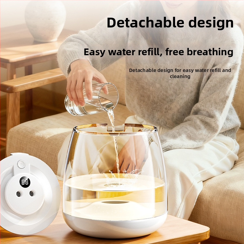 Настолен ароматерапевтичен овлажнител, ултразвуков, резервоар 2.6–4.0 л, покритие 21–30 м², 2 изхода за мъгла, таймер над 8 ч