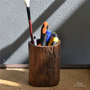 Ümmargune puidust kirjutusvahendi hoidja, mudel T096, retro stiilis laua dekor kodu- ja kontorisse, suurepärane kingitus kolimiseks või jõulude jaoks.