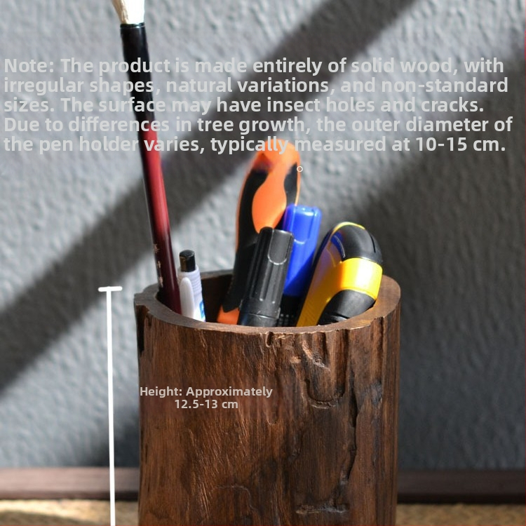 Ümmargune puidust kirjutusvahendi hoidja, mudel T096, retro stiilis laua dekor kodu- ja kontorisse, suurepärane kingitus kolimiseks või jõulude jaoks.