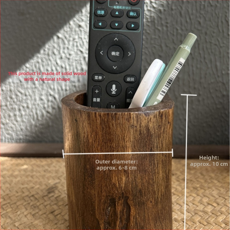 Ümmargune puidust kirjutusvahendi hoidja, mudel T096, retro stiilis laua dekor kodu- ja kontorisse, suurepärane kingitus kolimiseks või jõulude jaoks.