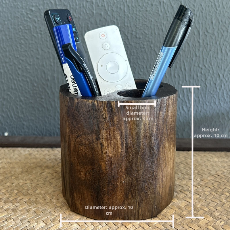 Ümmargune puidust kirjutusvahendi hoidja, mudel T096, retro stiilis laua dekor kodu- ja kontorisse, suurepärane kingitus kolimiseks või jõulude jaoks.