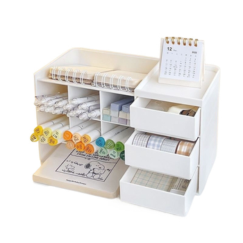 Markerite hoidja karp - kolmnurkse kujuga plastist lauaorganisaator suure mahutavusega, mitte kohandatav, ilma IP-litsentsita