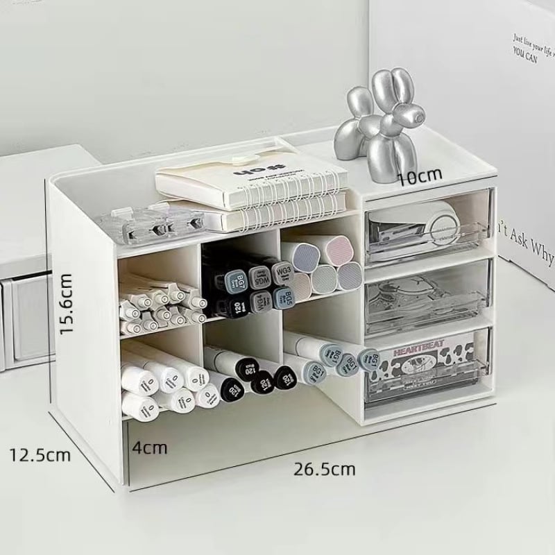 Markerite hoidja karp - kolmnurkse kujuga plastist lauaorganisaator suure mahutavusega, mitte kohandatav, ilma IP-litsentsita