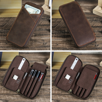 Nahast pastapliiatsi kott, 4-osaline komplekt, professionaalne stiil, bränd Contacts Family, baaspakend, tootja Manufacturer