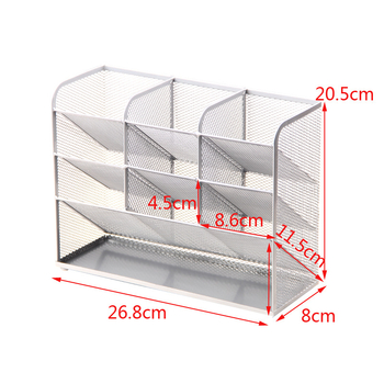 Metallist võrgustikuga mitmeotstarbeline kontori pliiatsihoidik, mudel 1235