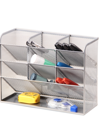 Metallist võrgustikuga mitmeotstarbeline kontori pliiatsihoidik, mudel 1235