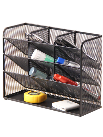 Metallist võrgustikuga mitmeotstarbeline kontori pliiatsihoidik, mudel 1235