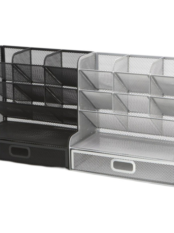 Metallist võrgustikuga mitmeotstarbeline kontori pliiatsihoidik, mudel 1235