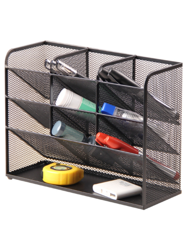 Metallist võrgustikuga mitmeotstarbeline kontori pliiatsihoidik, mudel 1235