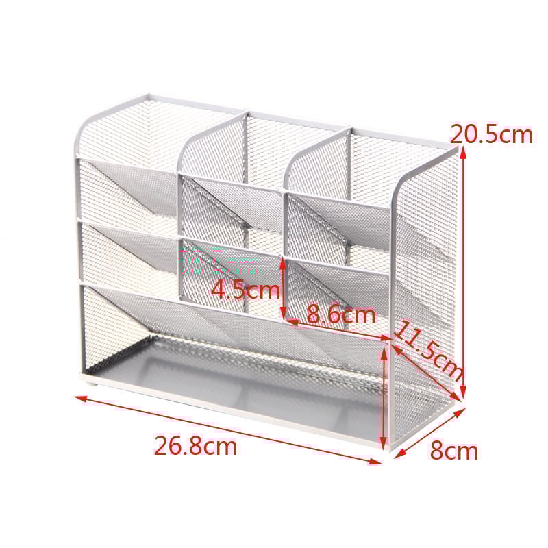 Metallist võrgustikuga mitmeotstarbeline kontori pliiatsihoidik, mudel 1235