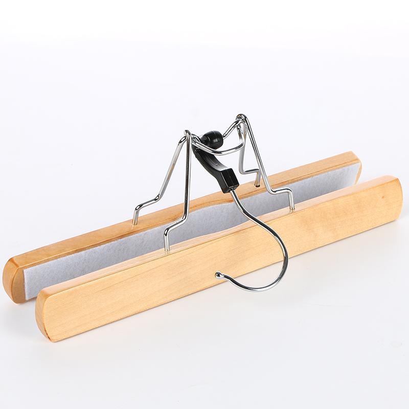 Fából készült szoknya- és nadrágklipsz tartó, csúszásmentes, gyűrődésgátló, testreszabható