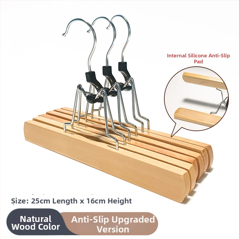 Puidust seeliku ja pükste klipp, mitte libisev, kortsudevastane, kohandatav