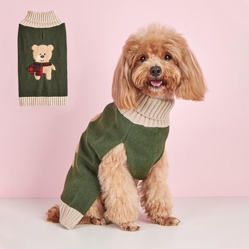 Пуловер за котки и кучета - дизайн на мечка, вълнен, свободен стил, унисекс