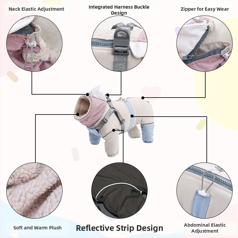 Lemmiklooma talvejope neljajalgses hai-stiiliga, polüesteri materjal, universaalne, rihmaga sobiv, bränd Doglemi