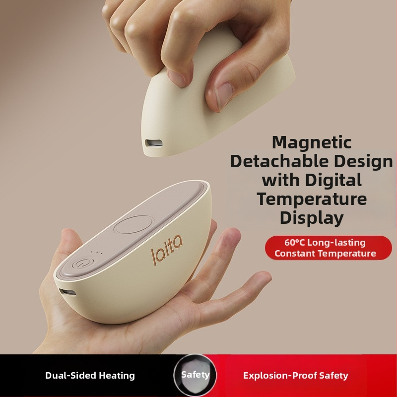 Magneetiline eraldatav USB käe soojendi, 5V, 22W, alumiiniumilehe soojusjaotus, sisseehitatud aku 2000–4000mAh, tööaeg 3–6 tundi